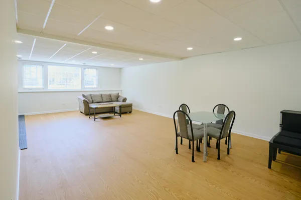 a living room with furniture