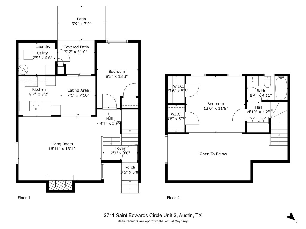 2711 St Edwards Circle, Unit 2 Austin, TX 78704 - Photo 15 of 17 View of home floor plan