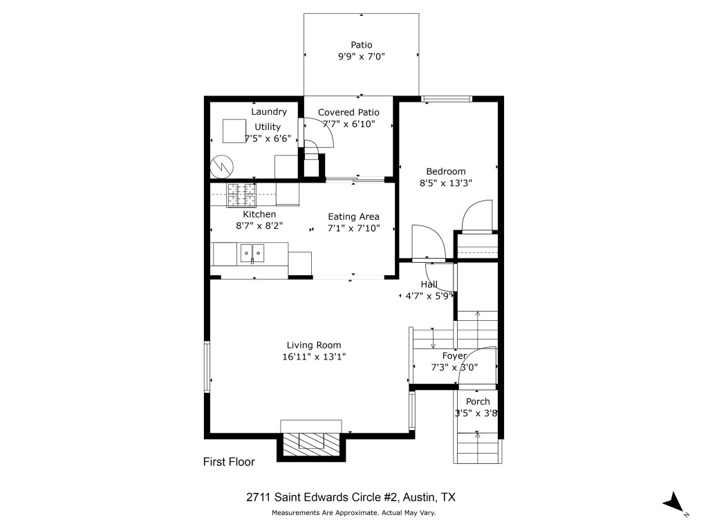 2711 St Edwards Circle, Unit 2 Austin, TX 78704 - Photo 16 of 17 View of floor plan / room layout