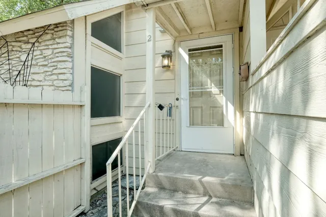 a view of front door of house