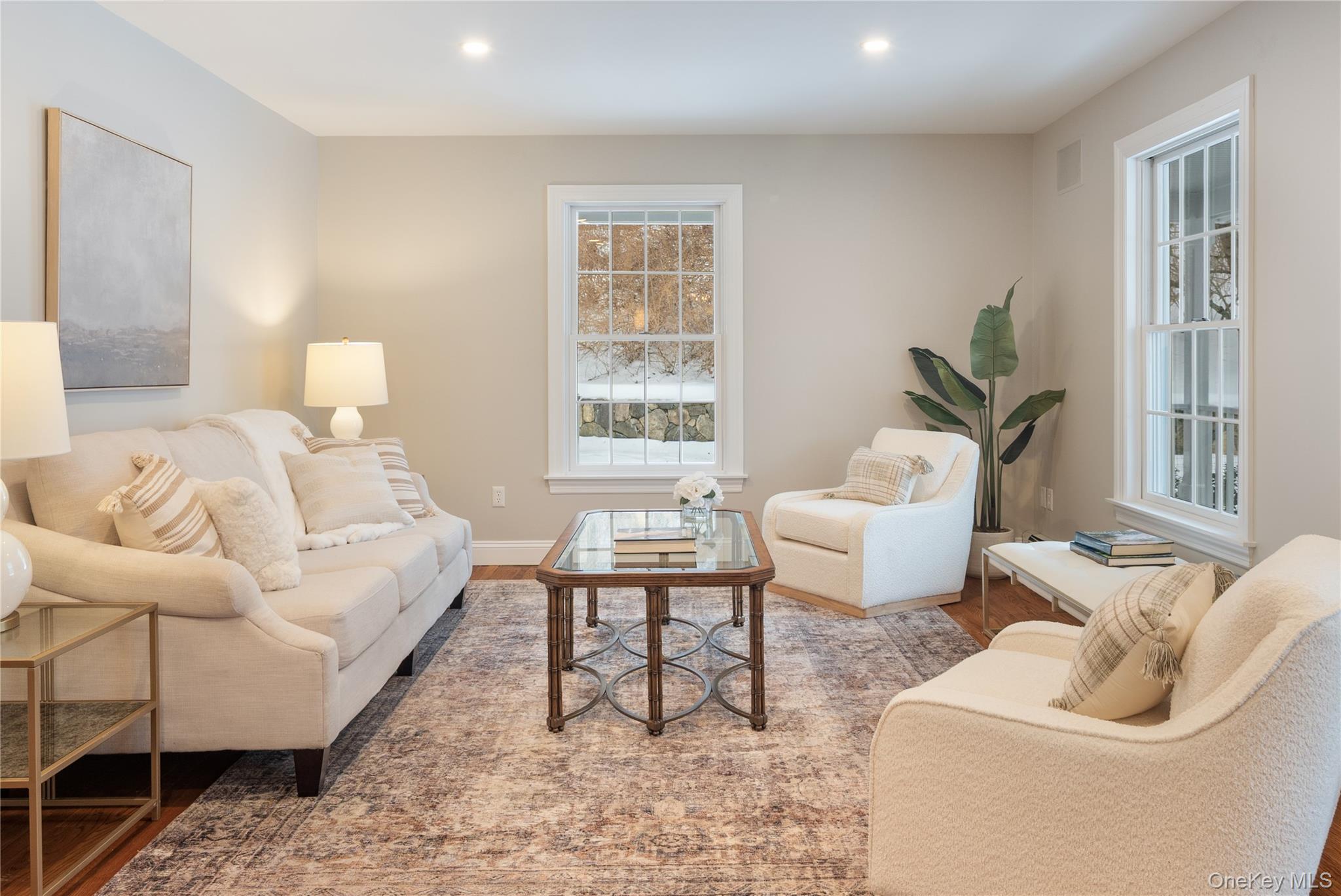 14 Adams Farm Road Katonah, NY 10536 - Photo 11 of 47 Bright and sunny formal living room with recessed lighting, oak hardwood floors