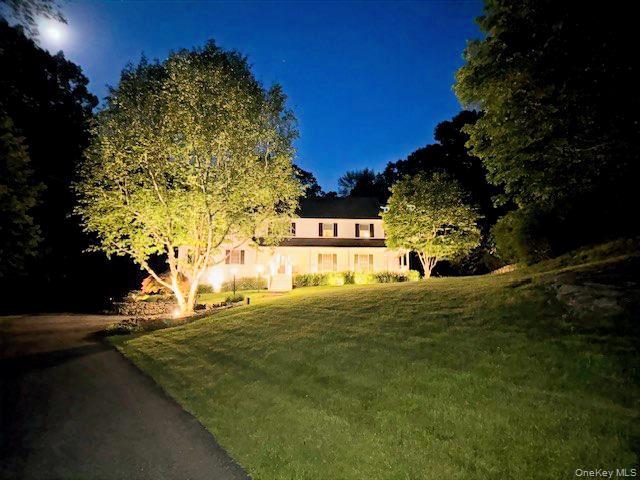 14 Adams Farm Road Katonah, NY 10536 - Photo 2 of 47 Twilight view with landscape lighting
