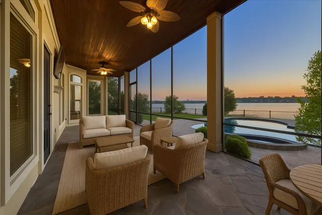 an aerial view of a house with outdoor space and street view