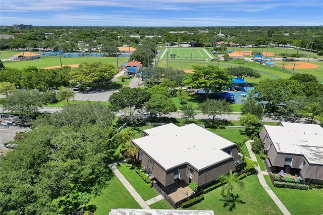 an aerial view of a football ground