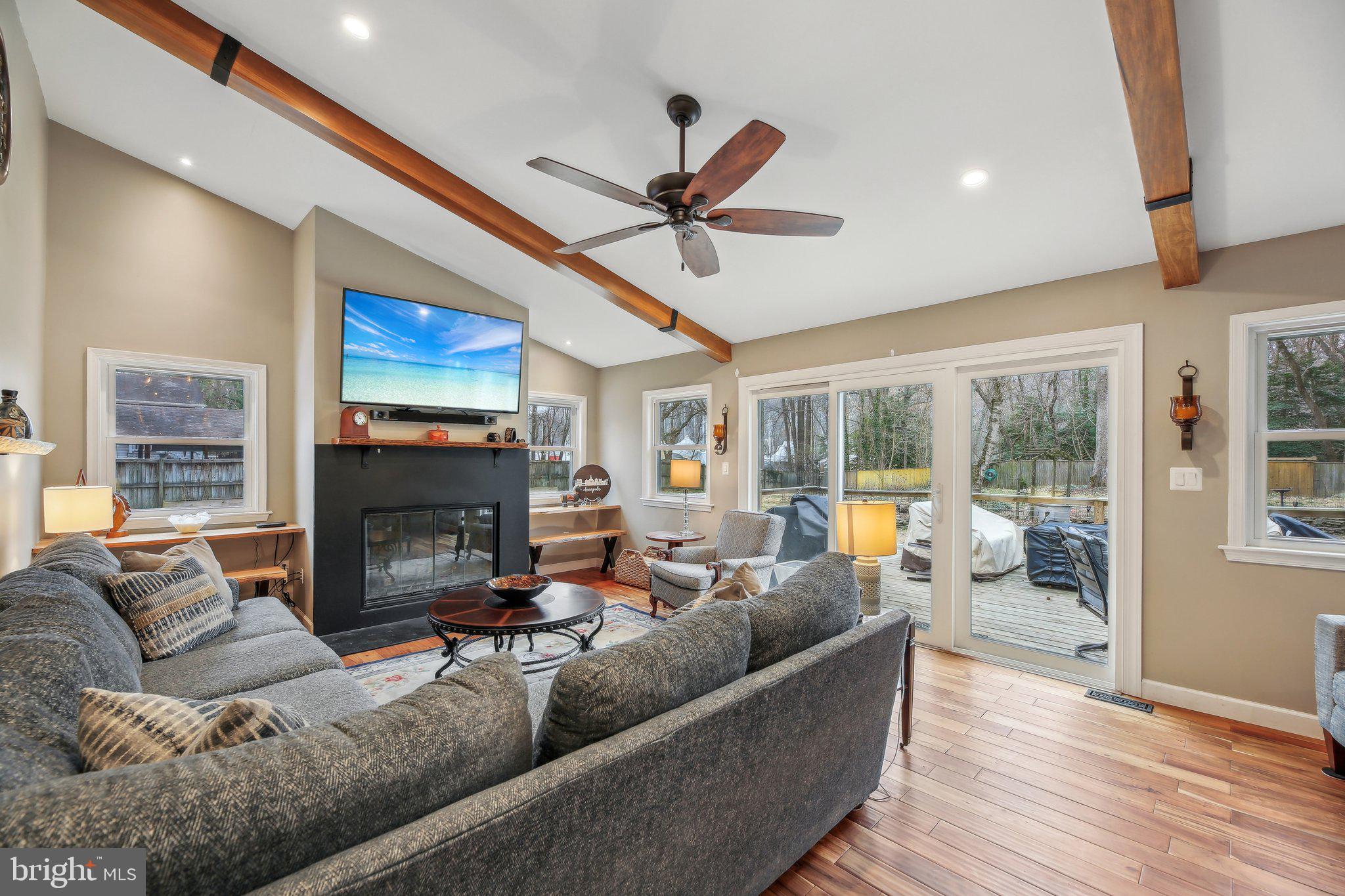 549 Ridgley Road Crownsville, MD 21032 - Photo 13 of 33 Family Room with Wood Fireplace
