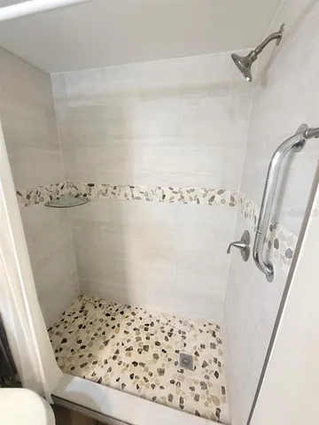 a bathroom with a shower