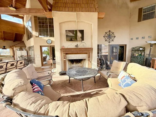 a view of a lake from a balcony