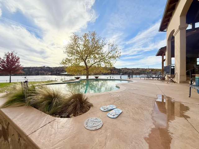 a view of a terrace with furniture