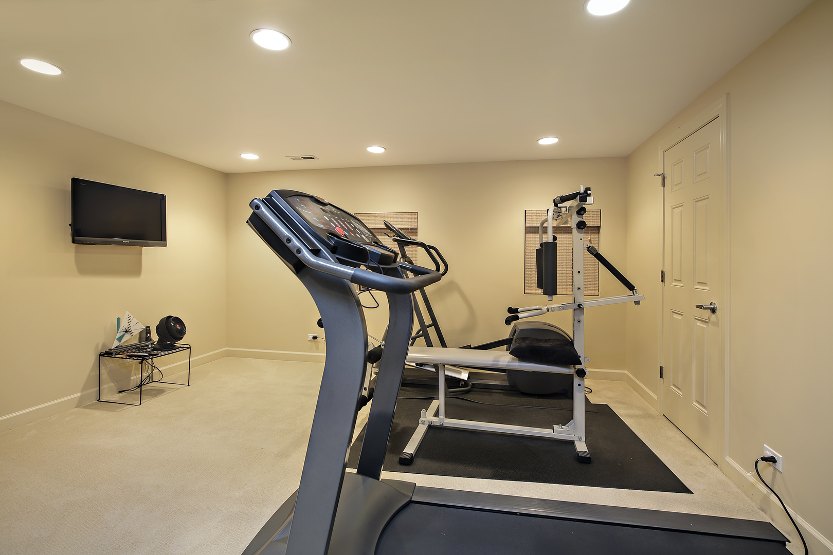 124 Ronan Road Highwood, IL 60040 - Photo 20 of 25 a room with gym equipment and a flat screen tv