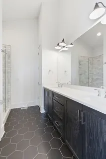 a bathroom with a shower