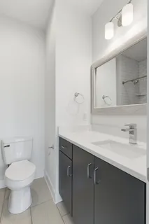 a bathroom with a bathtub