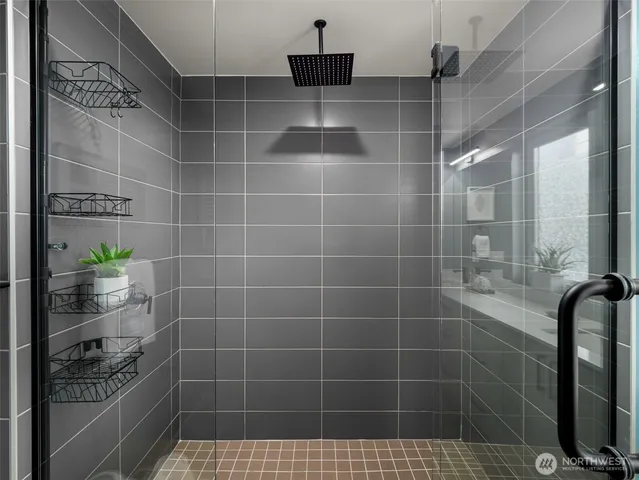 a bathroom with a shower
