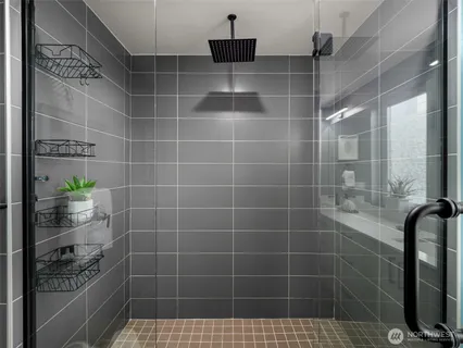 a bathroom with a shower