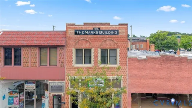 a front view of a building