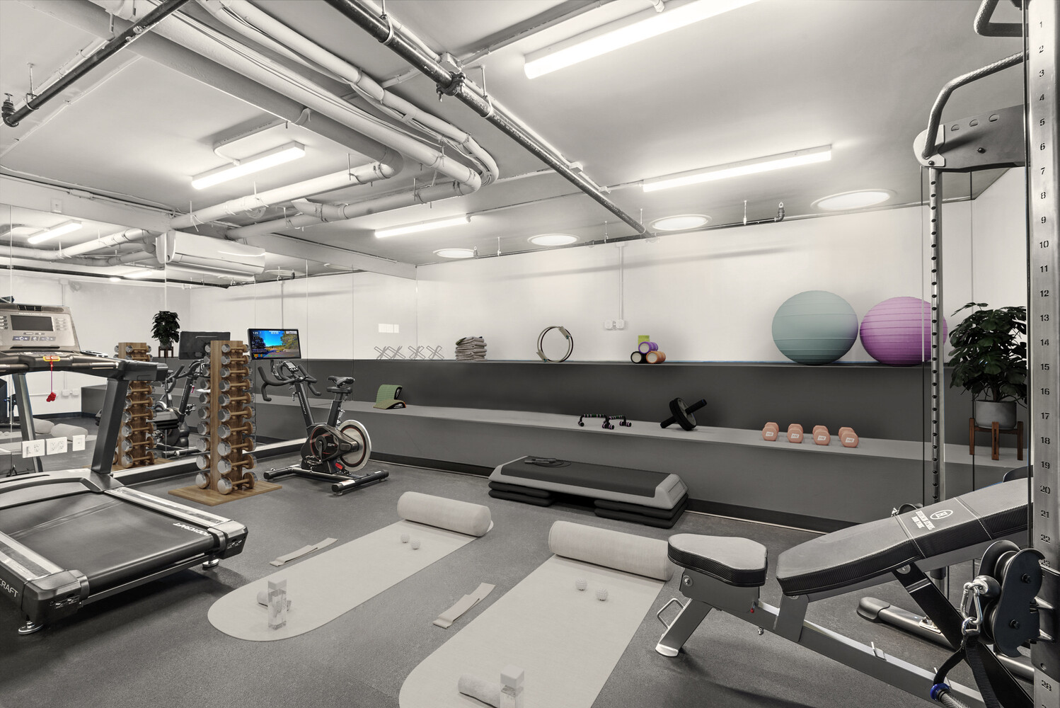 330 Grand Street, Unit 1B Manhattan, NY 10002 - Photo 11 of 14 a room with gym equipment