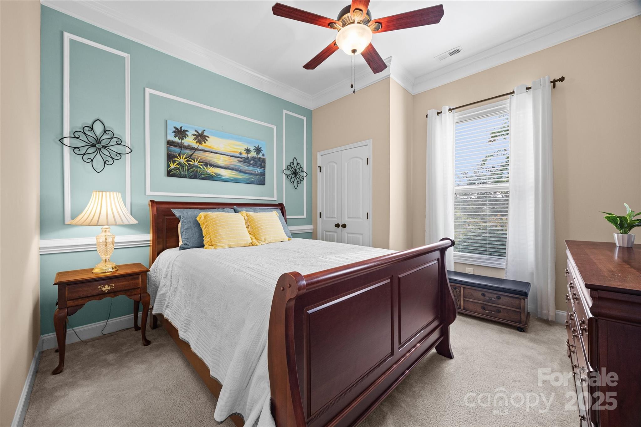 1617 Fig Branch Road Clover, SC 29710 - Photo 6 of 33 a bed room with a bed and a chandelier