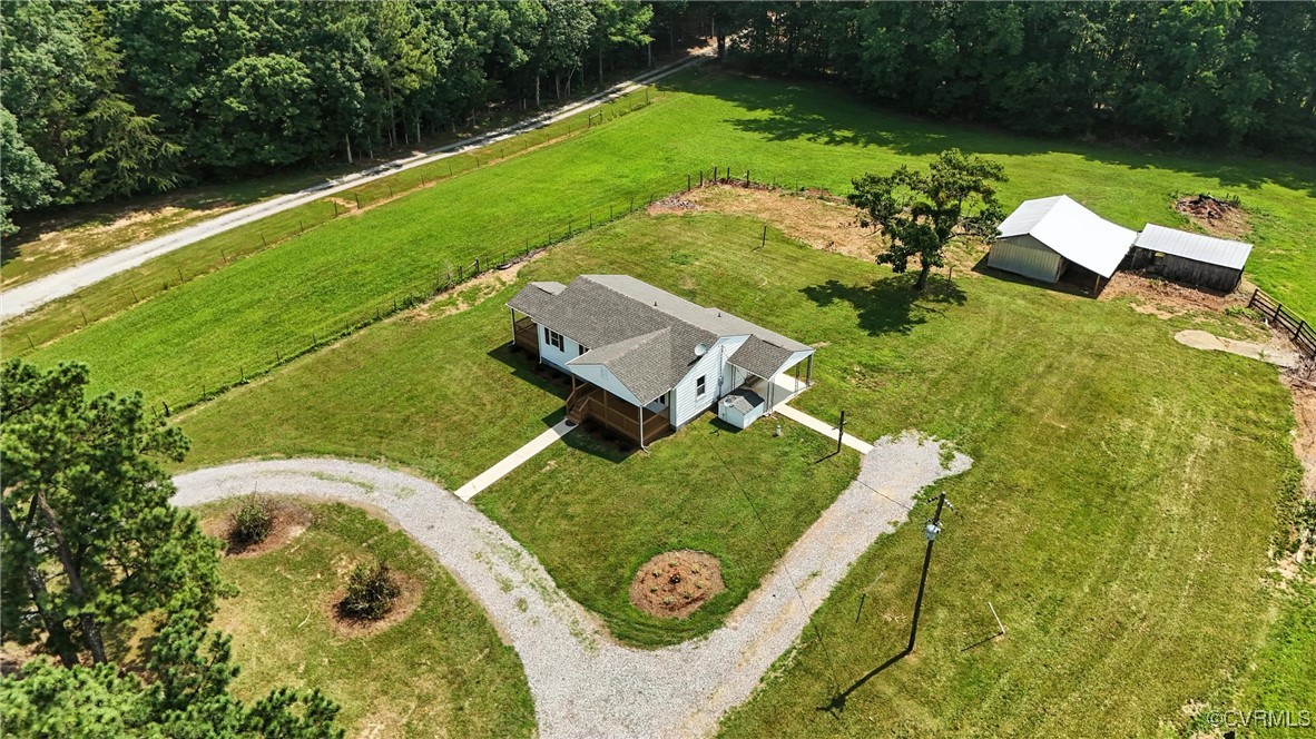 1822 Baughan Road Meherrin, VA 23954 - Photo 1 of 50 an aerial view of a house with a yard basket ball court and outdoor seating