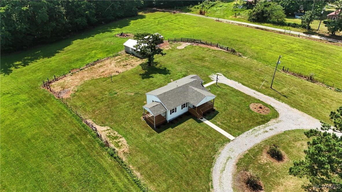 1822 Baughan Road Meherrin, VA 23954 - Photo 46 of 50 an aerial view of a house with a yard basket ball court and outdoor seating