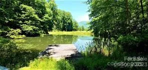 a view of a lake with a yard