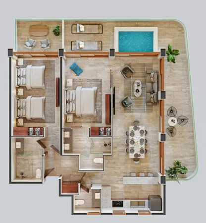 $1,241,238 | 5 Maria Irene Supermanzana 12, Unit 501, Saratoga, MXROO 77585