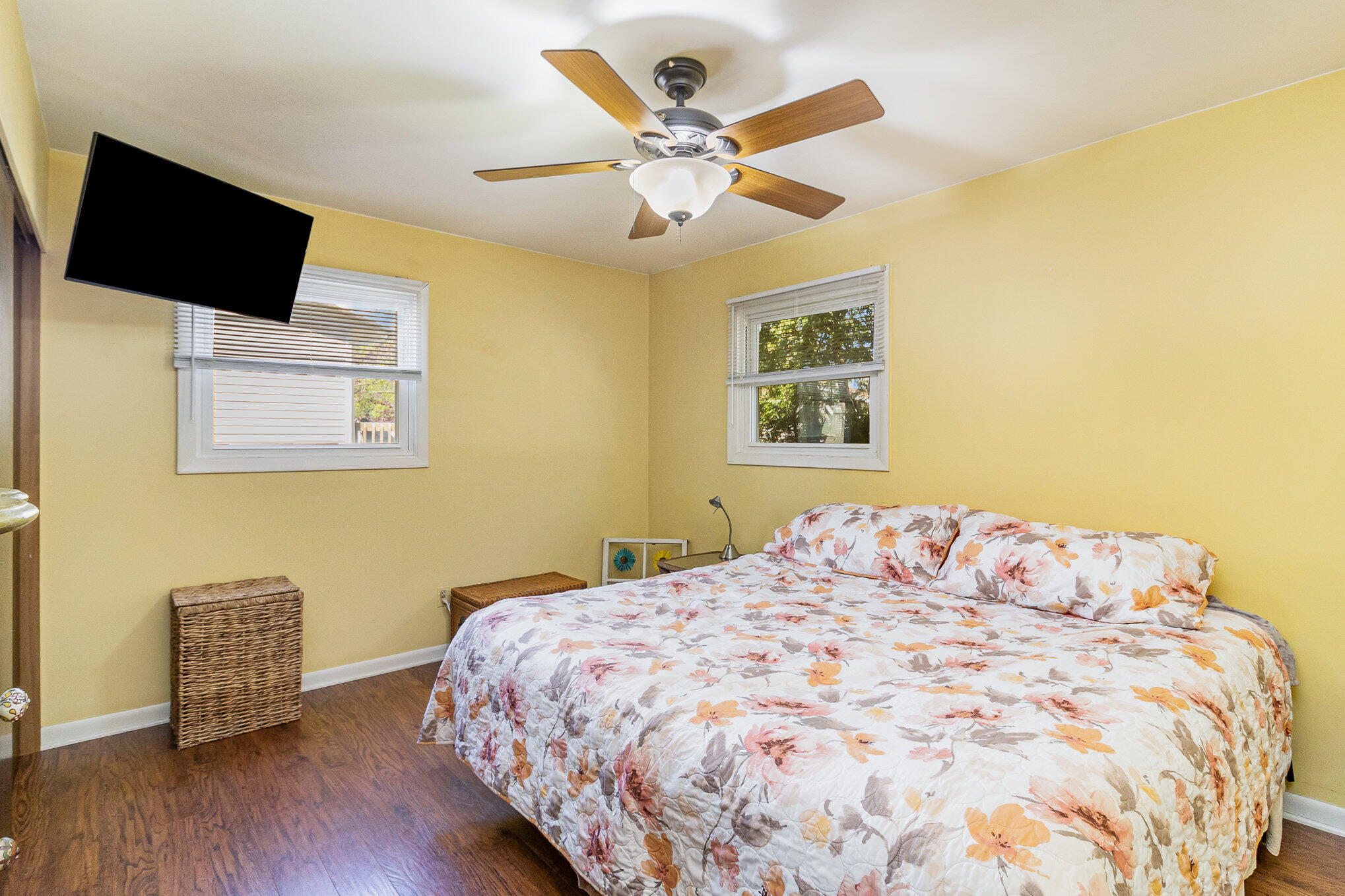 3614 Windsor Road Michigan City, IN 46360 - Photo 9 of 19 a bedroom with a bed and a flat screen tv
