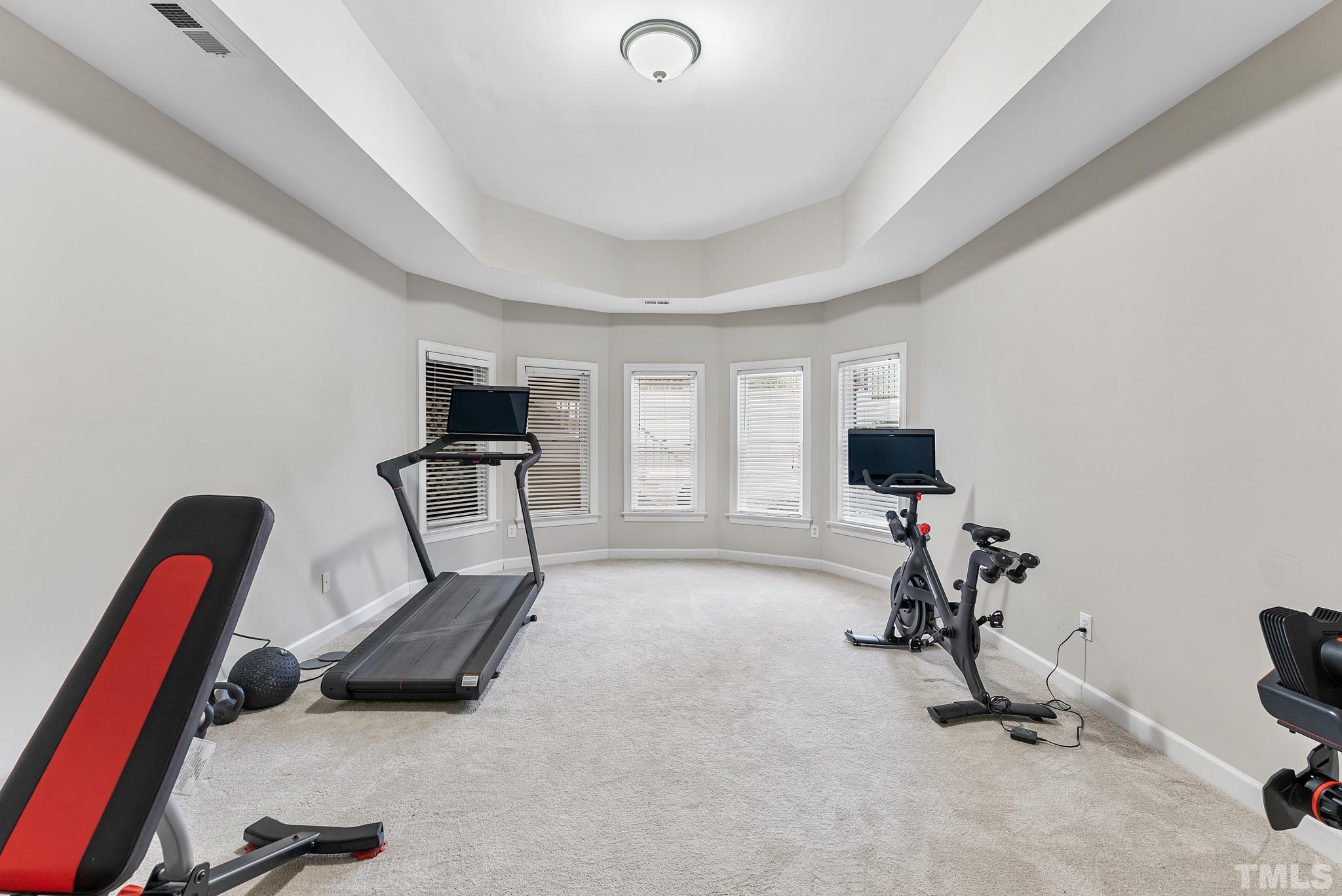 111 Redfern Drive Cary, NC 27518 - Photo 46 of 65 a view of a room with gym equipment