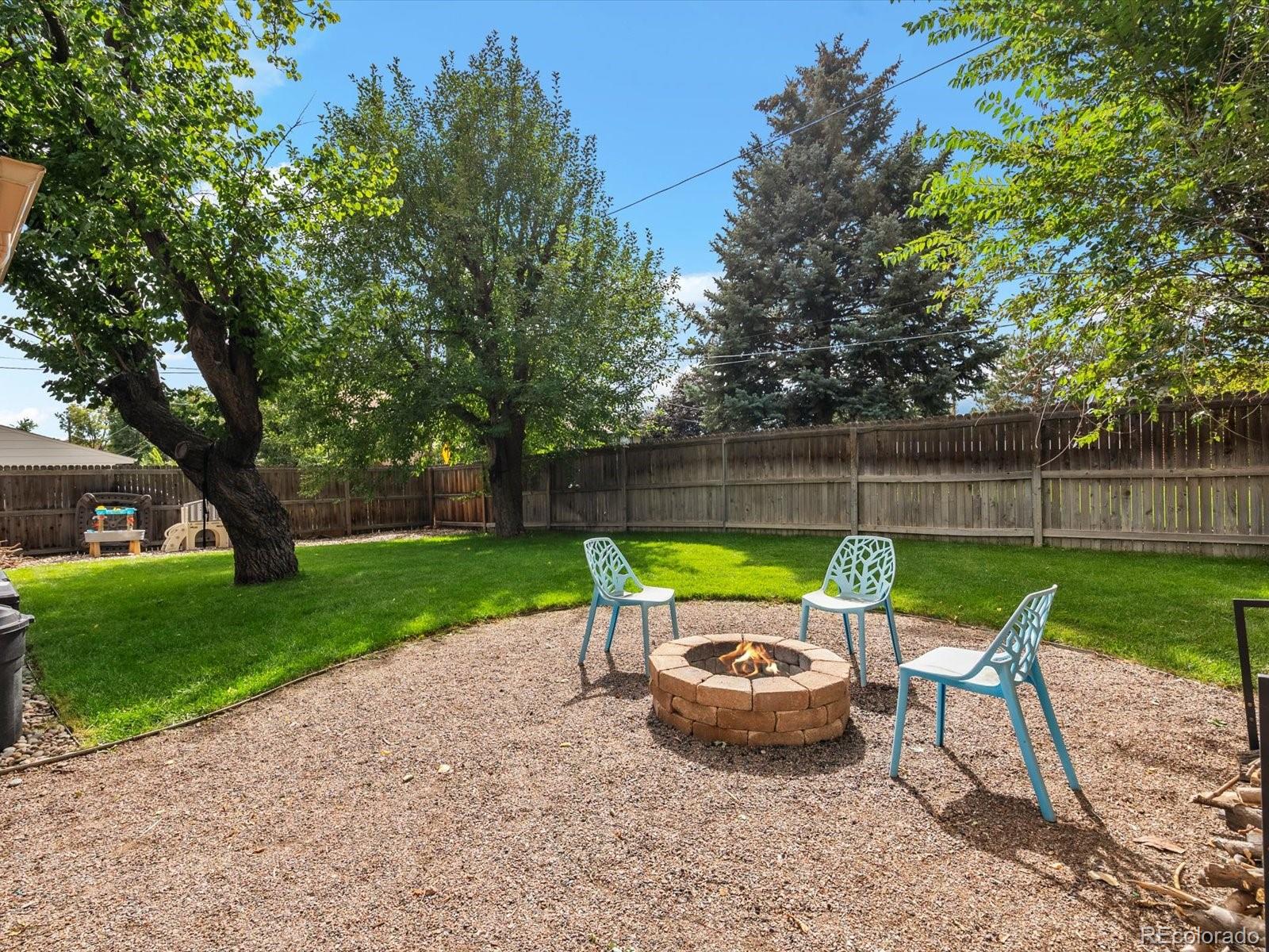 4963 North Harlan Street Wheat Ridge, CO 80033 - Photo 36 of 42 a view of backyard with outdoor seating ad green space