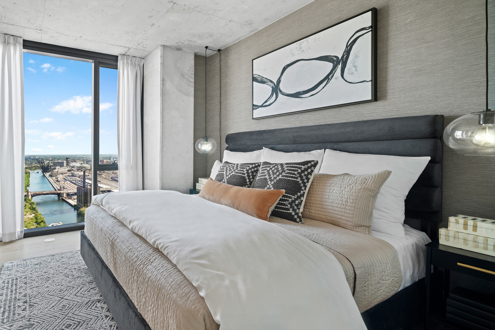 234 West Polk Street, Unit 3509 Chicago, IL 60607 - Photo 13 of 36 a bedroom with a bed and window