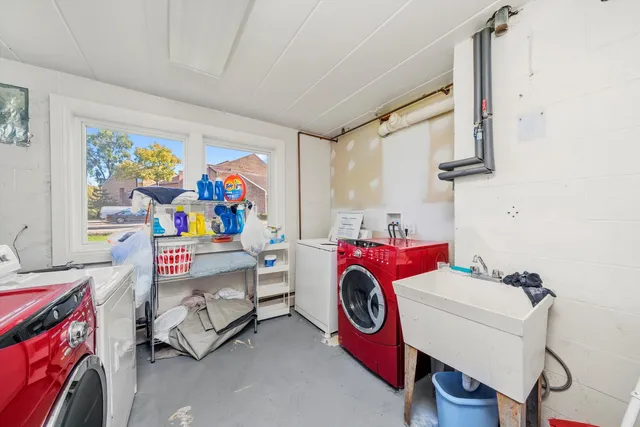 a view of a room with large windows