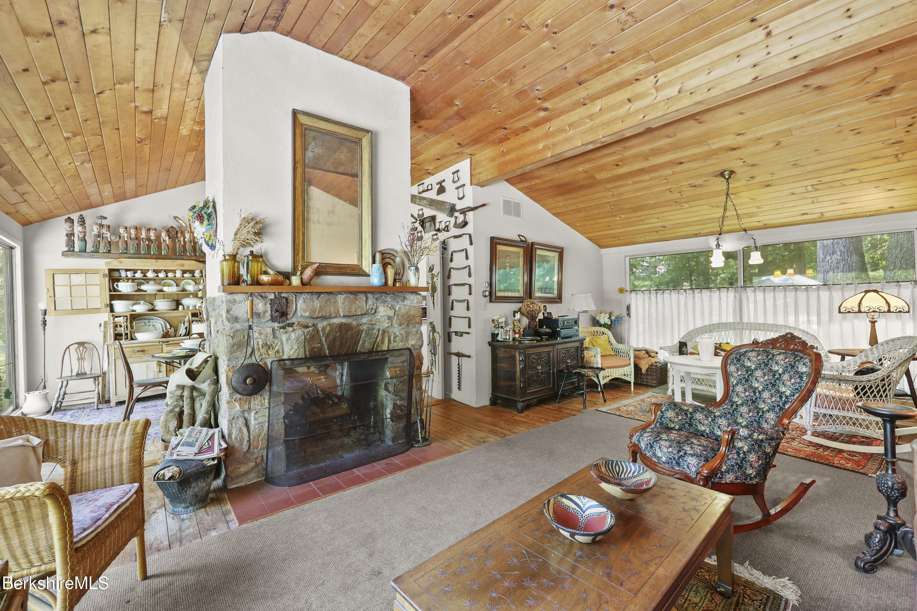 19 Sackman Way Monterey, MA 01230 - Photo 15 of 40 Arched pine paneled ceiling