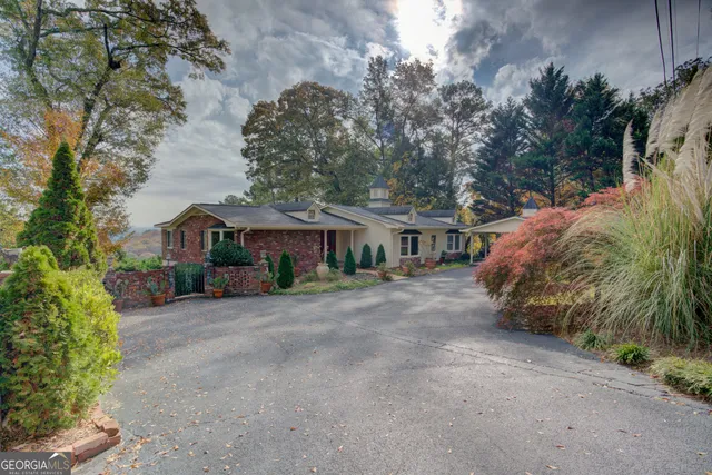 a view of a house with a garden