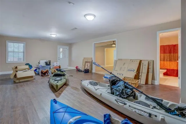 a view of storage and utility room with racks on the wall