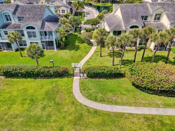 a view of an ocean with a garden