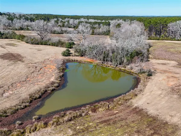 a view of a lake with houses in the back