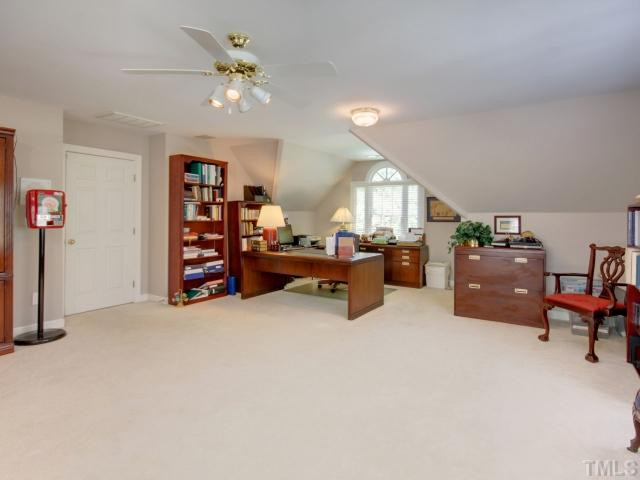 313 Carpathian Way Raleigh, NC 27615 - Photo 18 of 25 Versatile large bonus room. What are your needs??? Teen suite? Play room? Home office? Craft room? Home gym? Bonus Room