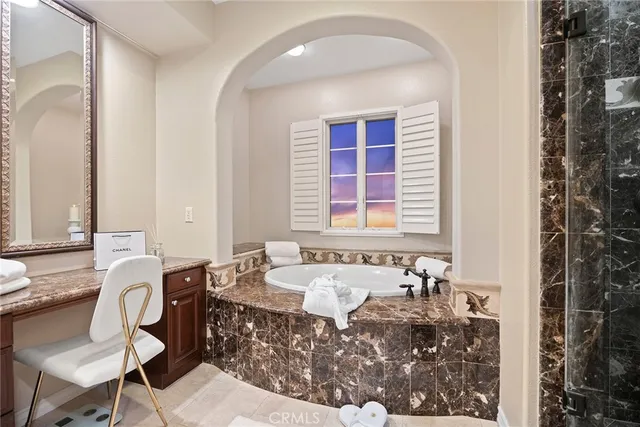 a view of a large body of water with a building in the background