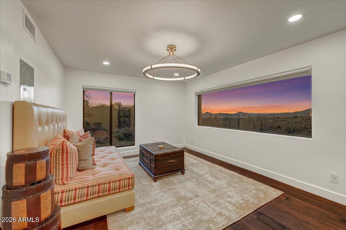 8343 East Spanish Boot Road Carefree, AZ 85377 - Photo 43 of 71 a living room with furniture and a flat screen tv