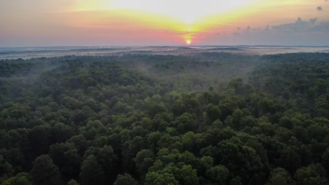 a view of an outdoor space and a lake view in back