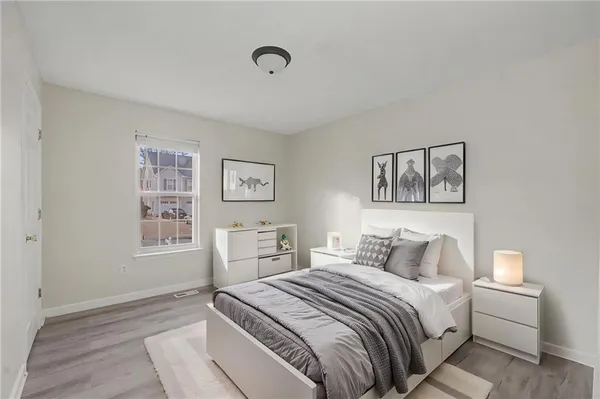 a view of small space with racks on the wall