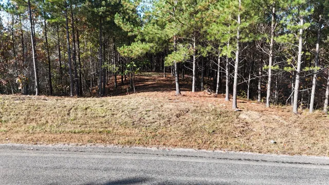 a view of a yard covered with snow