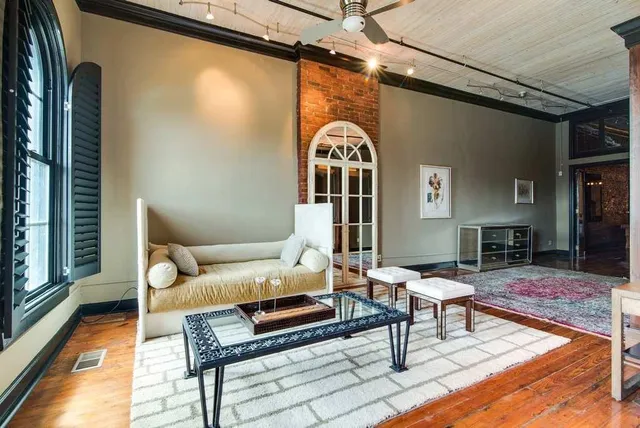 a outdoor living space with furniture