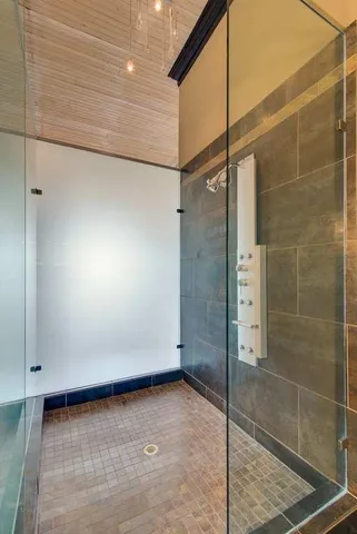 a bathroom with a shower