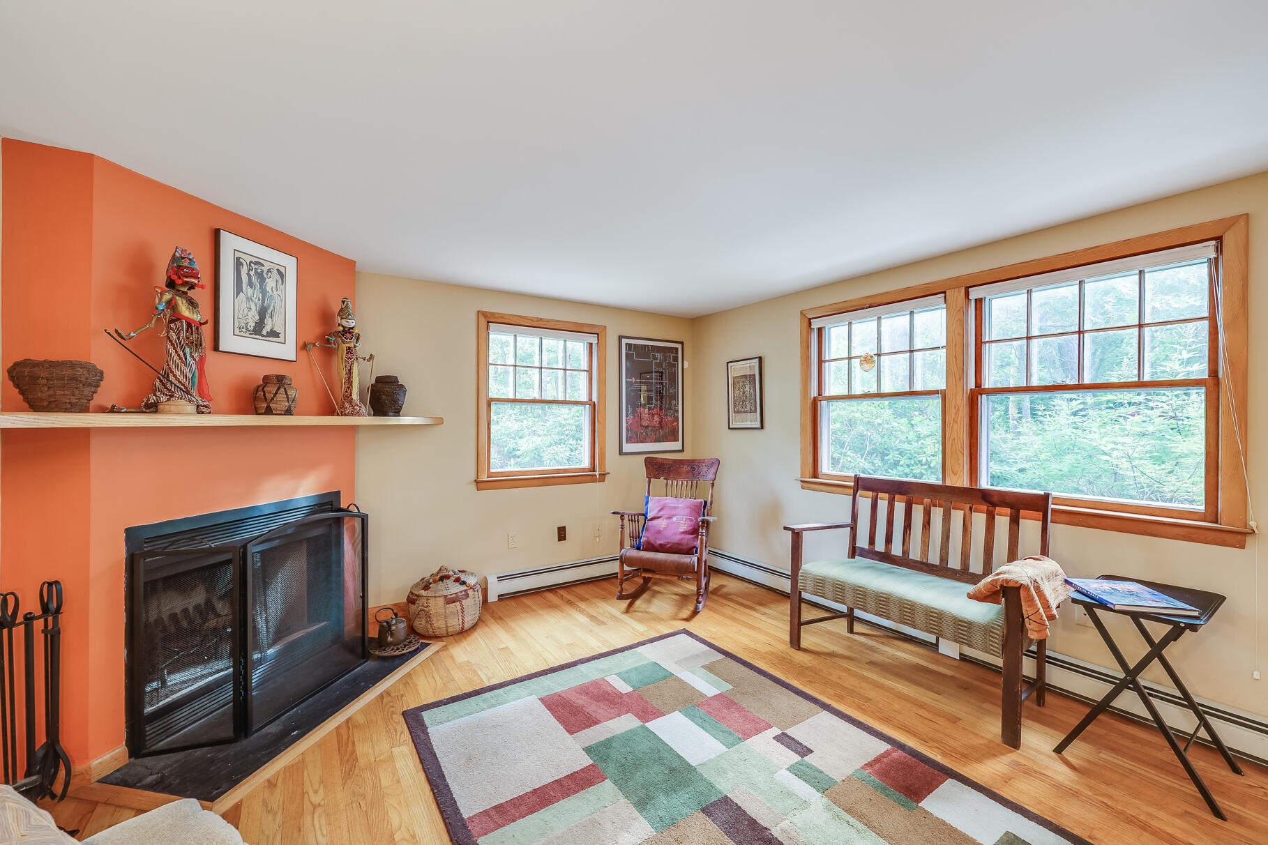 50 Slow Turtle Way Wellfleet, MA 02667 - Photo 8 of 37 a living room with furniture a rug and a fireplace