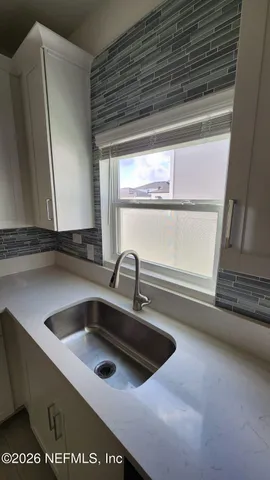 a sink with a window