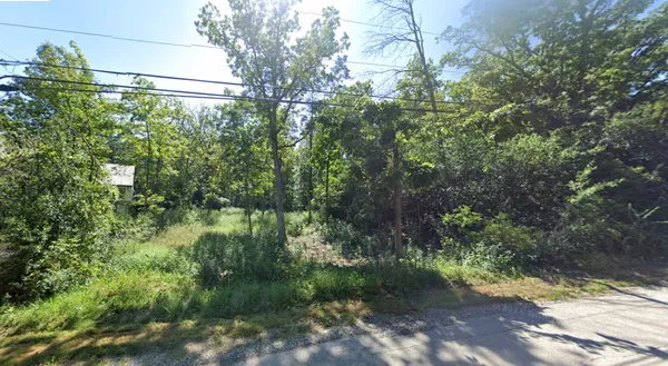a backyard of a house with lots of green space
