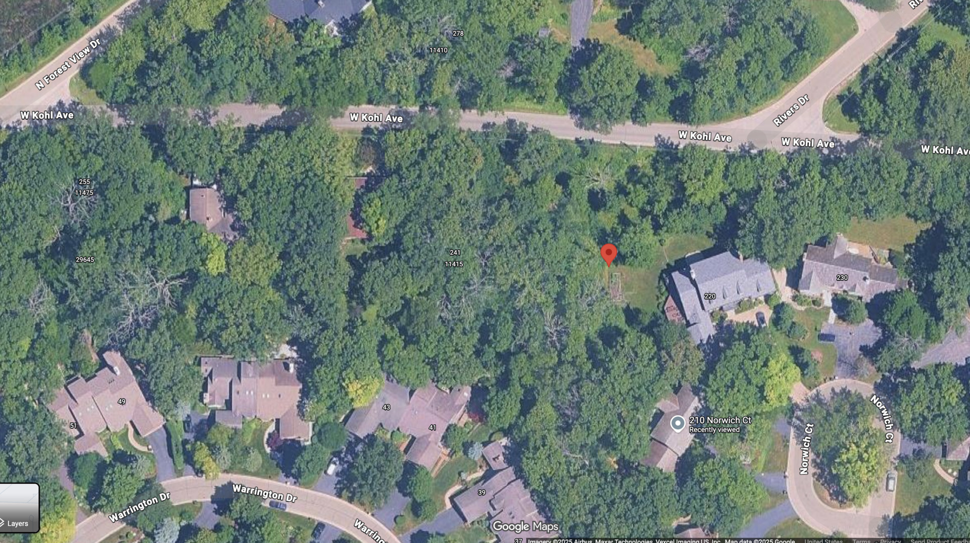 233 Kohl Avenue Lake Bluff, IL 60044 - Photo 3 of 3 an aerial view of a house with a yard and greenery