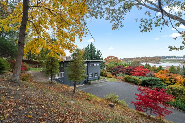 a view of a garden with an outdoor space