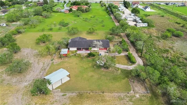 an aerial view of garden
