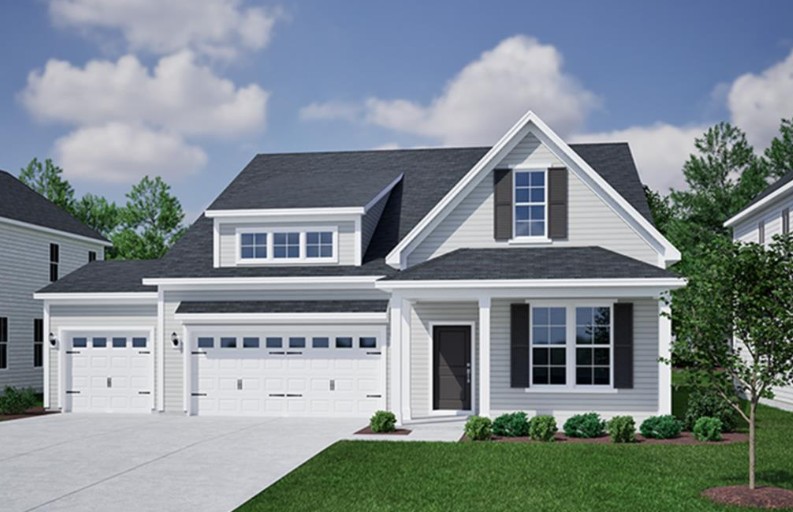 3019 Oak Grove Lane, Unit LOT 69 RIDGECREST Anderson, SC 29621 - Photo 1 of 1 Crisp white trim and dark shutters accent this classic exterior with multiple garage bays.