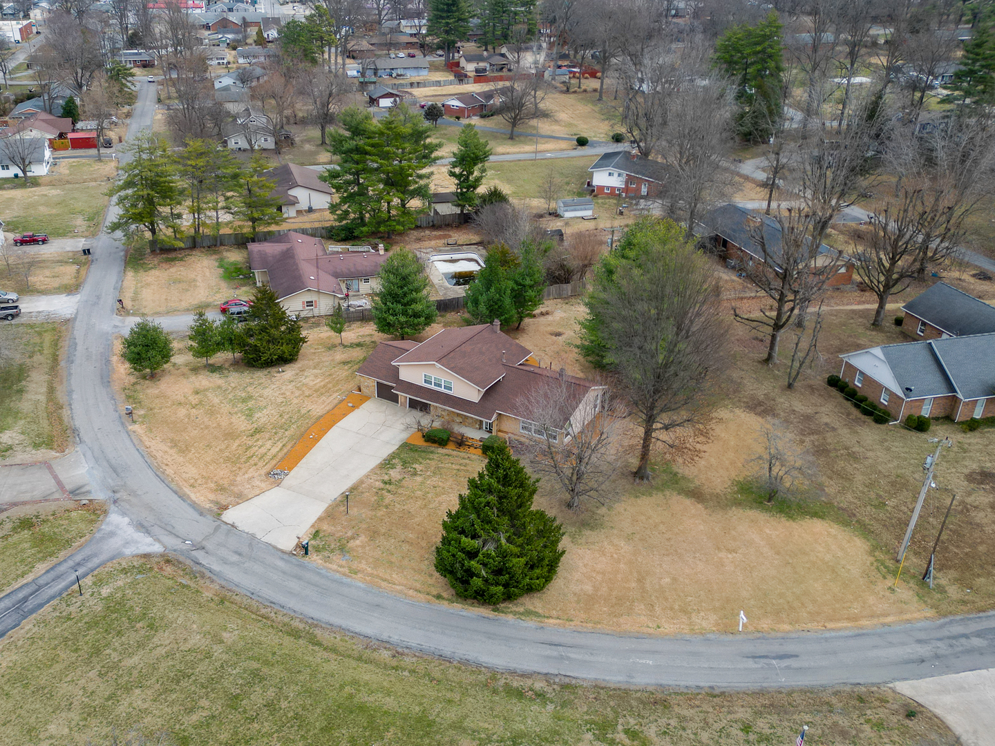 212 Kane Drive Herrin, IL 62948 - Photo 3 of 44 an aerial view of residential houses with outdoor space